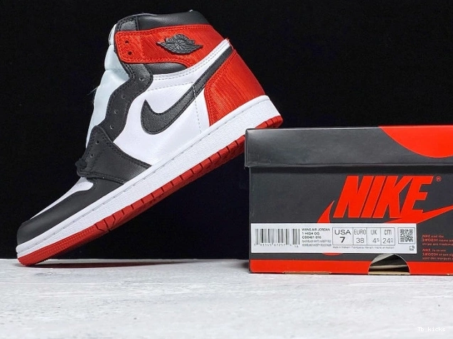 Rep TBK Air Black Toe High Satin Jordan 1 Retro CD0461-016 0627